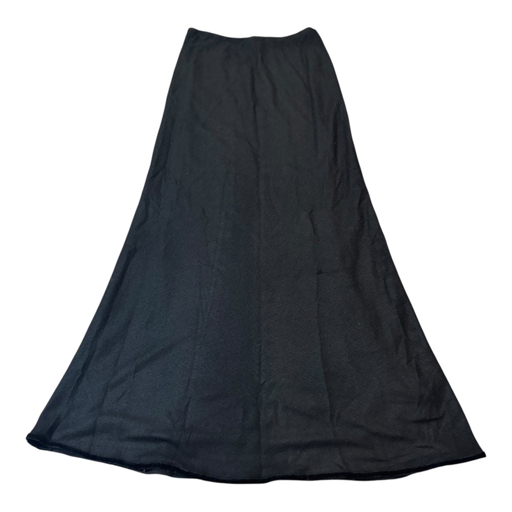 F.L. Malik Black Maxi Skirt Womens Small‎ Acrylic Vintage Y2K Party